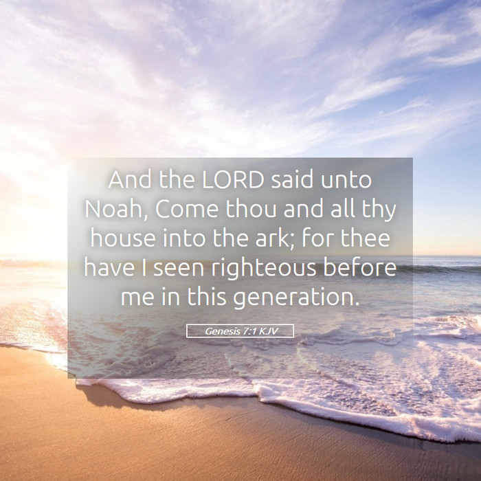 Genesis 7:1 KJV Bible Study