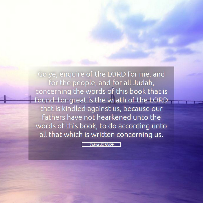 2 Kings 22:13 KJV Bible Study