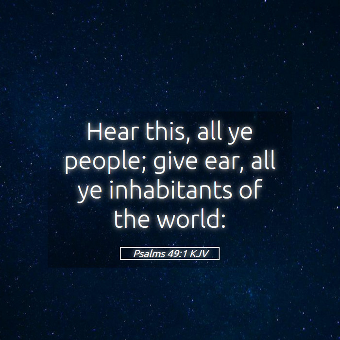 Psalms 49:1 KJV Bible Study