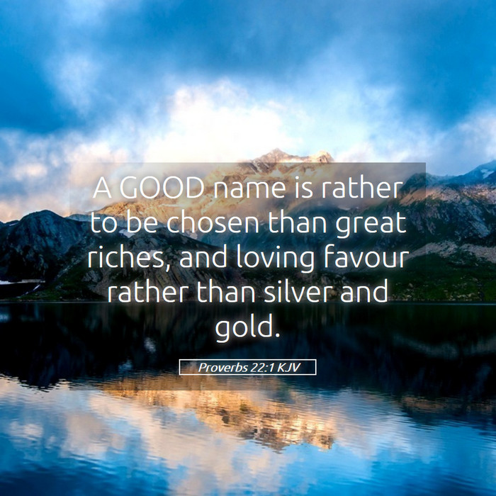 Proverbs 22:1 KJV Bible Study