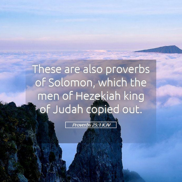 Proverbs 25:1 KJV Bible Study