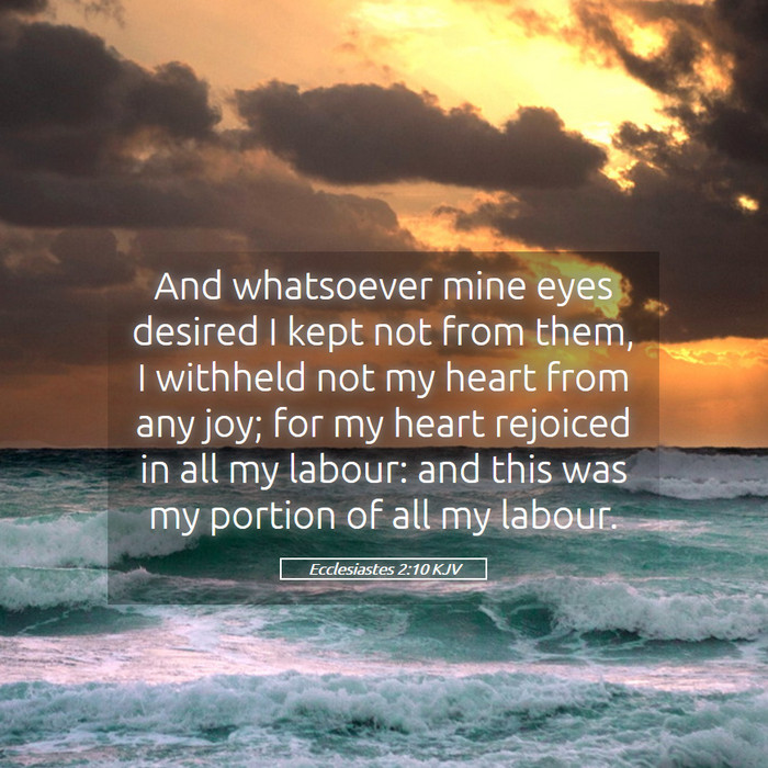 Ecclesiastes 2:10 KJV Bible Study