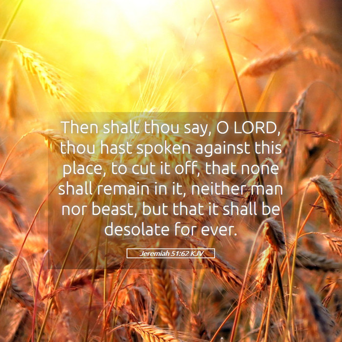 Jeremiah 51:62 KJV Bible Study