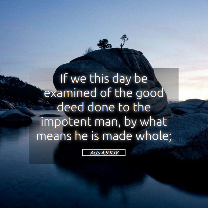 Acts 4:9 KJV Bible Study