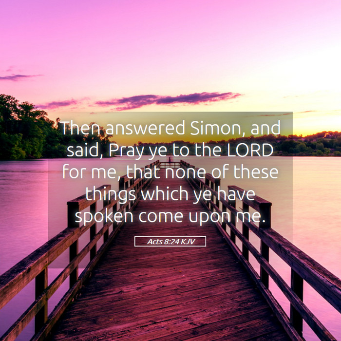 Acts 8:24 KJV Bible Study